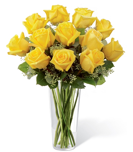 One Dozen Yellow Roses in Vase To Cebu | Delivery Roses To Cebu